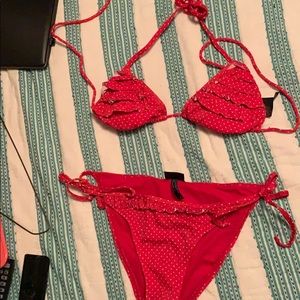 Red polka dot bikini